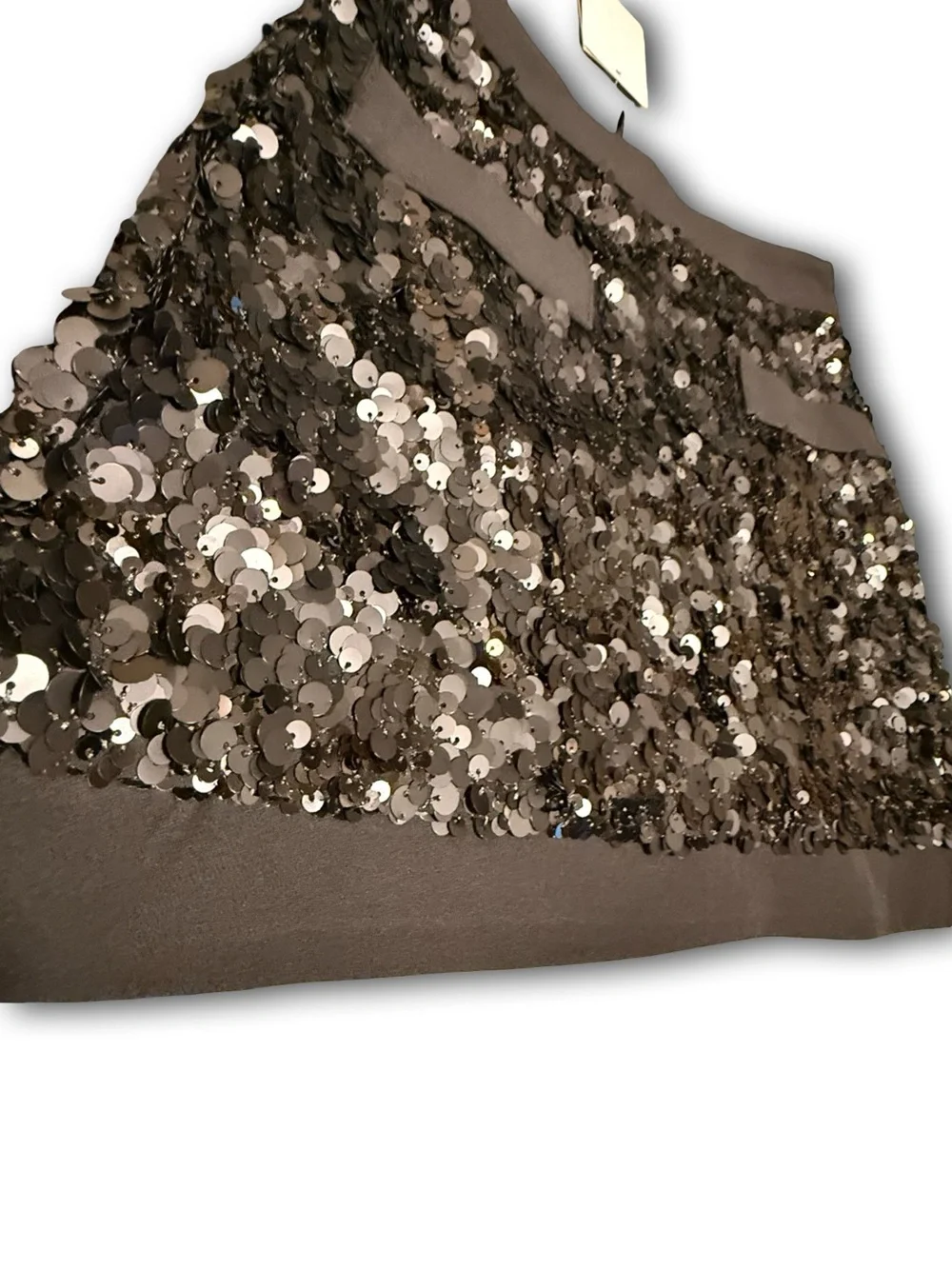 Aqua Black Sequin Mini Skirt